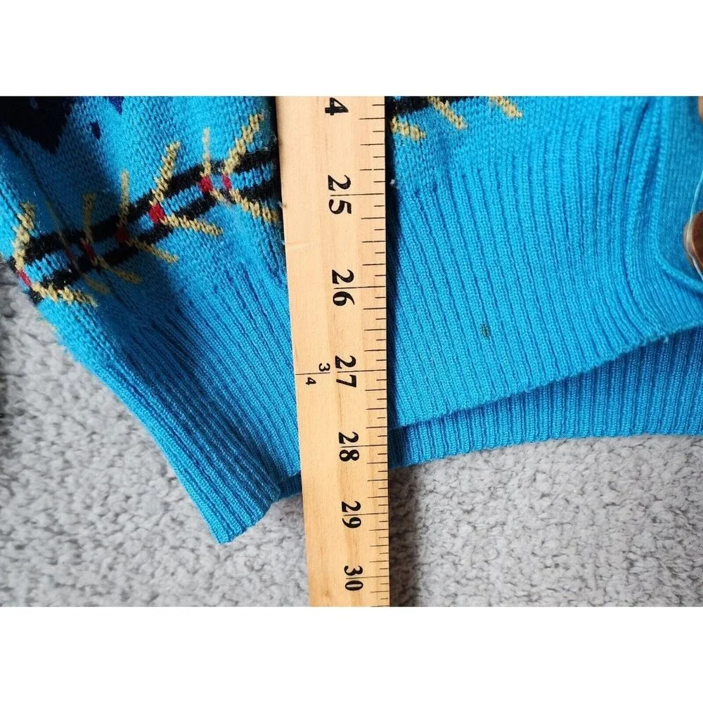 VTG Gibi Western Aztec Striped‎ Button Long Sleeve Cardigan Sweater Size Large